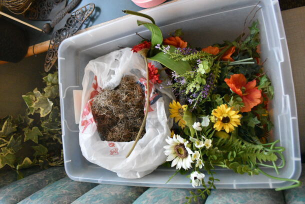 Wall Mount Table w/ Contents Including Spring Decor. BUYER MUST REMOVE: Bring Tools and Manpower Needed To Remove This Item. (booth room)  - Image 6 of 8
