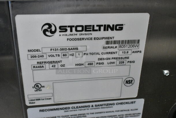 BRAND NEW SCRATCH AND DENT! 2024 Stoelting F131-38I2-SAMS Stainless Steel Commercial Air Cooled Countertop 2 Flavor w/ Twist Soft Serve Ice Cream Machine. 208-240 Volts, 1 Phase. - Image 7 of 7
