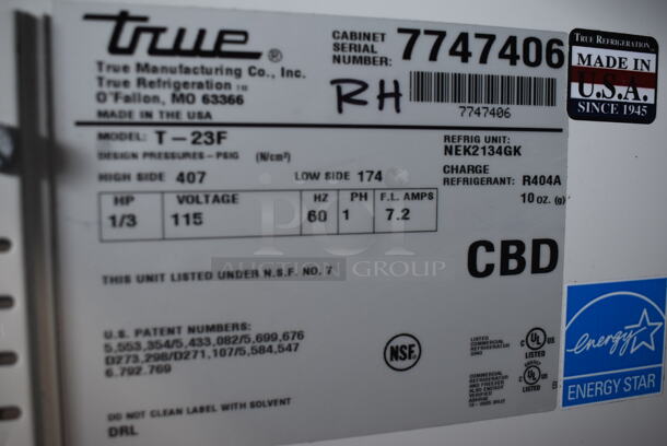 True T-23F Commercial Stainless Steel One Section Reach-In Electric Powered Freezer on Commercial Casters. 115V/1 Phase. Tested And Powers On But Does Not Get Cold - Image 5 of 5