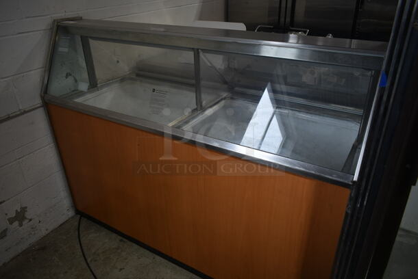 Stainless Steel Commercial Ice Cream Dipping Cabinet w/ Metal Collars. Tested and Working!