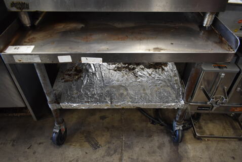 Stainless Steel Commercial Equipment Stand w/ Under Shelf on Commercial Casters.