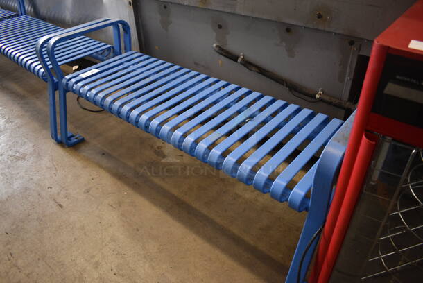 Blue Metal Bench. 60x26x24.5 - Image 3 of 4