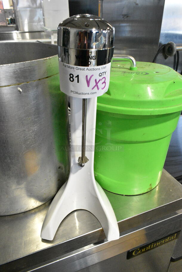 3 Various Items Including Single Head Drink Mixer, Choice Green Poly Lettuce Spinner and Metal Stock Pot. 3 Times Your Bid!  - Image 2 of 9