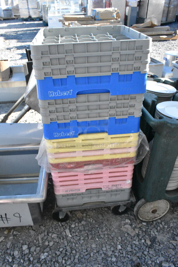 6 Poly Dish Caddy on Metal Dish Caddy Dolly. 6 Times Your Bid!  - Image 1 of 3