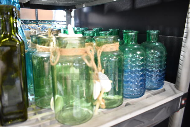 ALL ONE MONEY! Tier Lot of Various Items Including Metal Bins and Glass Bottles.  - Image 6 of 9