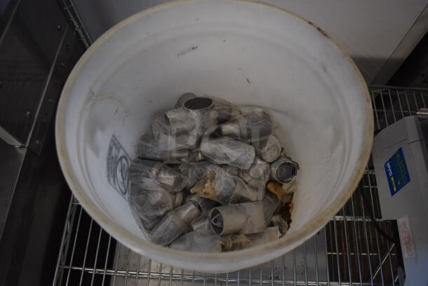 ALL ONE MONEY! Lot of Feet for Legs in White Bucket - Image 1 of 3