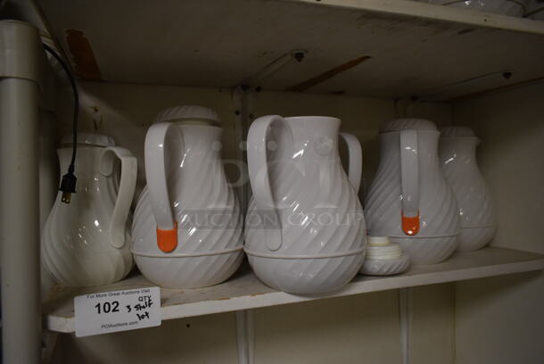 ALL ONE MONEY! Lot of Items on 3 Shelves Including Poly Coffee Urns. (ice room) - Image 3 of 4