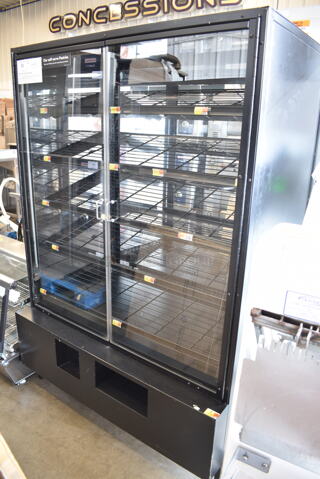 Marco Metal Floor Style Dry Bakery Donut Pastry 2 Door Merchandiser Display Case. 120 Volts, 1 Phase. 