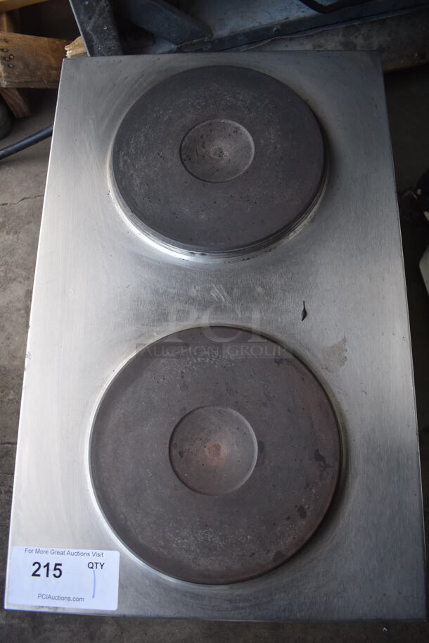 Cecilware EL-24 SH Stainless Steel Commercial Countertop Electric Powered 2 Burner Hot Plate Range. Missing 1 Leg. 240 Volts, 1 Phase. 15x24x13 - Image 3 of 6
