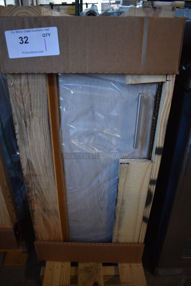 BRAND NEW IN CRATE! Royston 62091077-296 Gray Wood Pattern Cabinet. 12x29x27 - Image 4 of 10