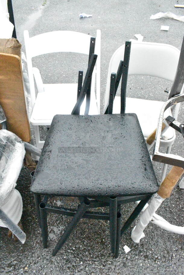 BRAND NEW SCRATCH AND DENT! Lot of Various Chairs Including Gray Bar Height Chair, Metal Chair Frame Pieces, White Folding Chair, Gray Folding Chair, Black Bar Height Chair. - Image 5 of 12