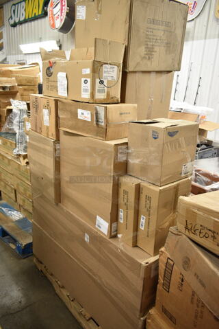 PALLET LOT of 25 BRAND NEW! Items Including High Chair, DBO176WHP21 Soho Bowls, Capri Dome Large, Vollrath 47143 Dishers, 2 Box Medium Rectangular Platters, TableCraft RBAM300 Bamboo Risers, 4 Box PM904 10700/01, 10047968 Digital Scale 400 Pounds, Carlisle 43668 Tumblers, TR11G-4 Rack, PM907, PM904, Advance Tabco 10306115, Bon Chef 52055PWHT Spacer Bar, Cal-Mil Display Riser, Carlisle KL11902 Bowl Kingline Rim Nappy, Steelite Coupe Plates, American Metalcraft Serving Tongs, Vollrath TR11G-44 Glass Rack. 25 Times Your Bid!