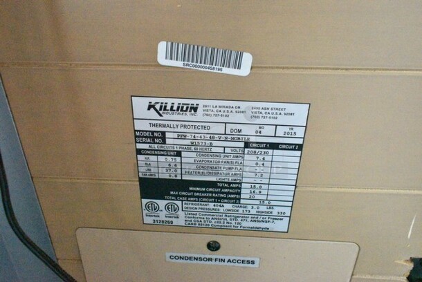 Killion PFW-74-43-48-V-N-MOBILE Metal Commercial Grab N Go Open Merchandiser on Commercial Casters. 208/230 Volts. - Image 9 of 9