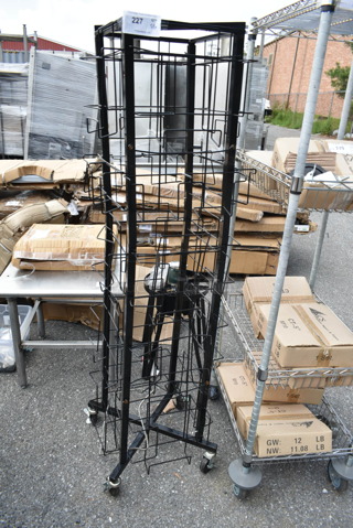 Black Rack on Commercial Casters. 