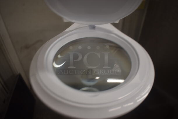 NEW! Neatfi 9003LED-FS2 White Floor Standing Magnifier Lamp On Commercial Casters. 110V.  - Image 3 of 5