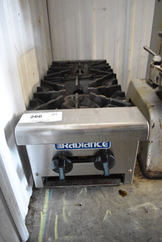 Radiance Stainless Steel Commercial Countertop 2 Burner Natural Gas Powered Range. 