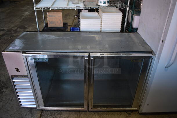 True Model TBB-24GAL-60G-S Metal Commercial 2 Door Undercounter Cooler Merchandiser. 115 Volts, 1 Phase. 60x26x34. Tested and Powers On But Does Not Get Cold