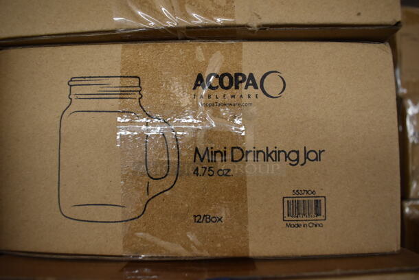 6 Boxes of 12 BRAND NEW Acopa 4.75 oz Mini Drinking Jar Glasses. 3x2x3.5. 6 Times Your Bid! - Image 4 of 4