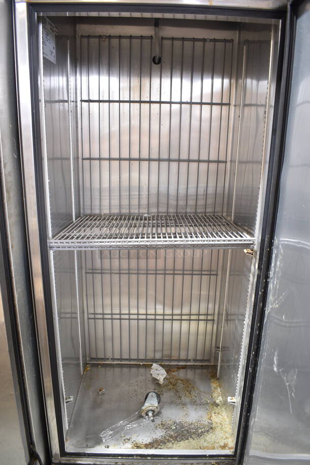 2017 True T-19F Stainless Steel Commercial Single Door Reach In Freezer w/ Poly Coated Racks on Commercial Casters. 115 Volts, 1 Phase. Cannot Test - Unit Trips Breaker - Image 4 of 5