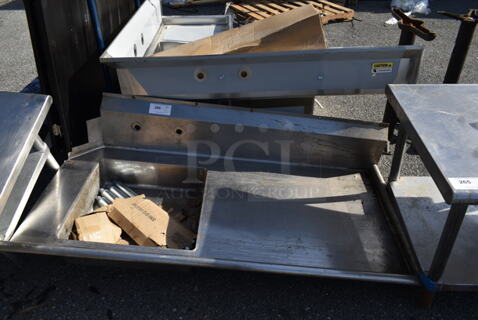 Stainless Steel Commercial Right Side Dirty Side Dishwasher Table w/ Legs.