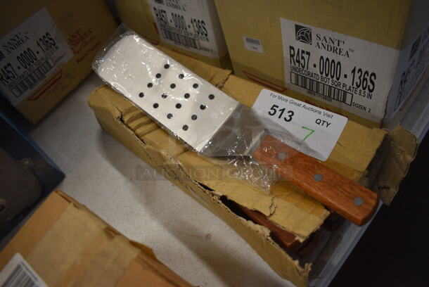7 BRAND NEW IN BOX! Stainless Steel Perforated Spatulas. 14.5". 7 Times Your Bid! - Image 2 of 2