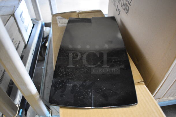 4 BRAND NEW IN BOX! Carlisle Black Poly Plates. 8x16x1. 4 Times Your Bid!