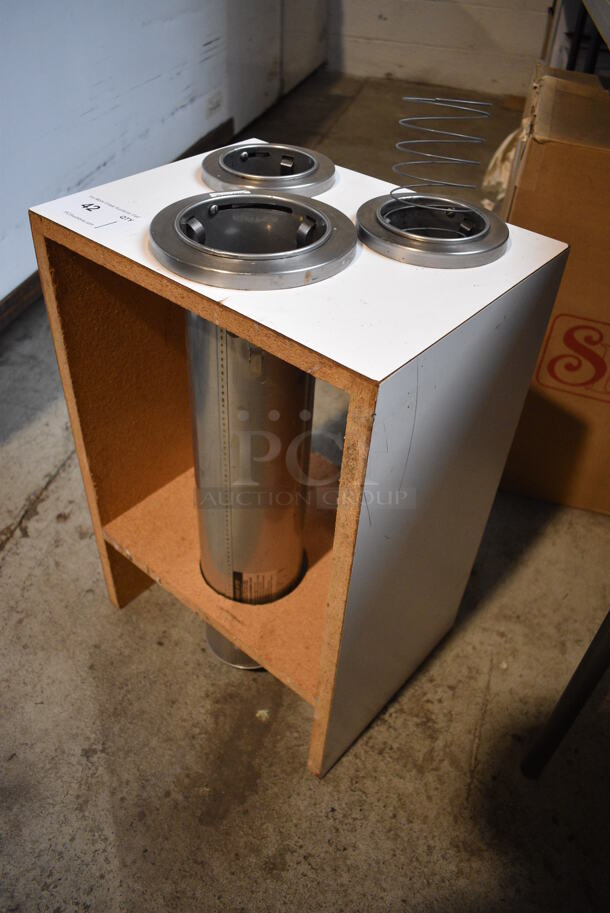 Wooden Unit w/ 3 Metal Cup Dispenser Chutes. 15.5x12x24 - Image 4 of 4