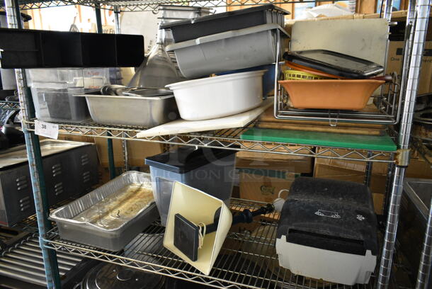 ALL ONE MONEY! Lot of 2 Tier Lot of Various Items Including Poly Silverware Bins, Food Baskets, Towel Dispenser, Stainless Steel Drop In Bins - Image 1 of 12