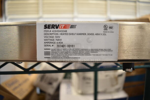 BRAND NEW SCRATCH AND DENT! 2024 ServIt 423HSW2048 Stainless Steel Commercial Heated Shelf Warmer. 120 Volts, 1 Phase.  - Image 6 of 6