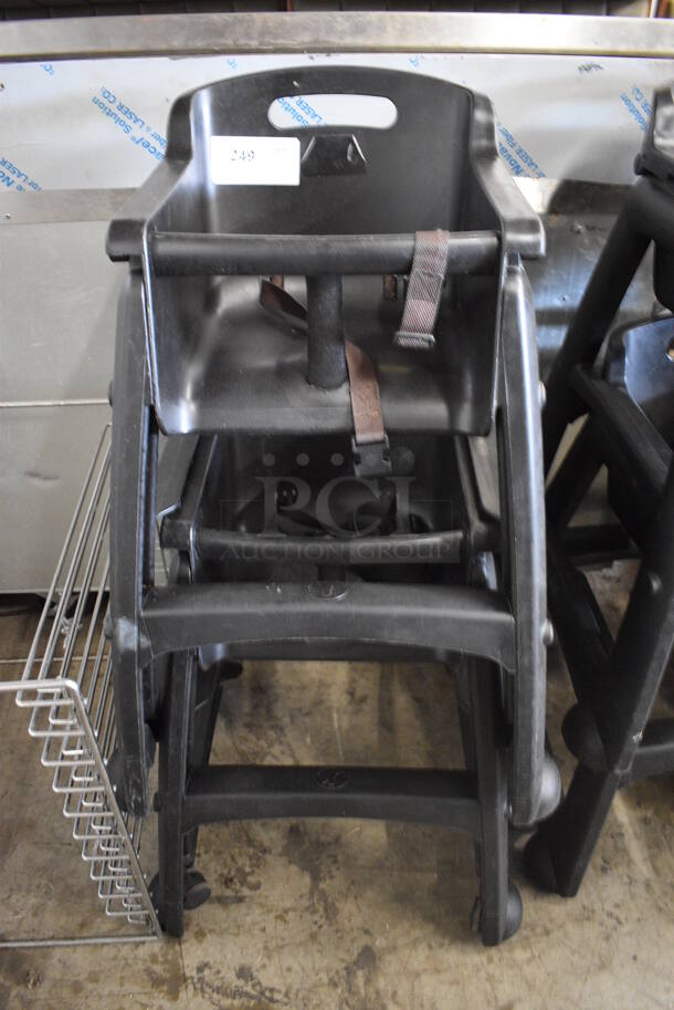 2 Black Poly High Chairs on Casters. 22x23x30. 2 Times Your Bid!
