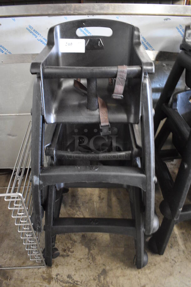 2 Black Poly High Chairs on Casters. 22x23x30. 2 Times Your Bid! - Image 1 of 3