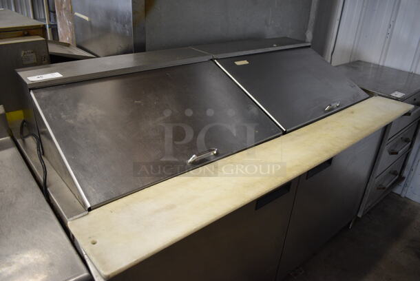 Delfield Model 4464N-24M Stainless Steel Commercial Sandwich Salad Prep Table Bain Marie Mega Top w/ Cutting Board on Commercial Casters. 115 Volts, 1 Phase. 65x36x46. Tested and Working! - Image 4 of 9