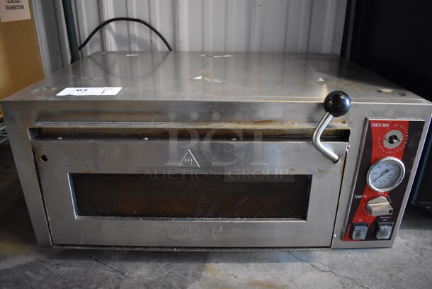 Avantco 177DPO18S Stainless Steel Commercial Countertop Electric Powered Single Deck Pizza Oven. 120 Volts, 1 Phase. 28x22x12. Tested and Working!