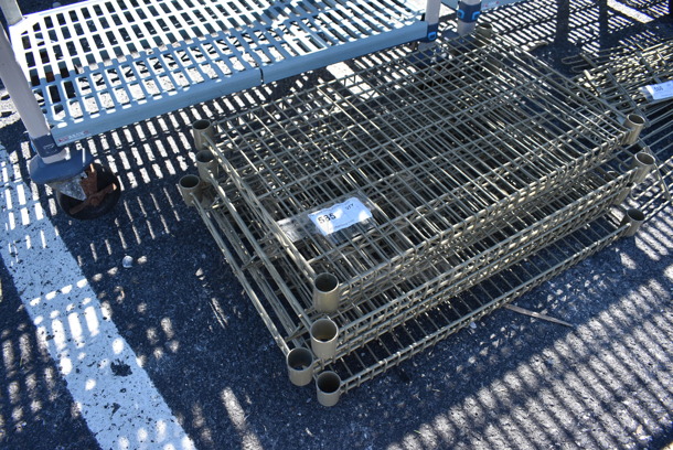 ALL ONE MONEY! Lot of 5 Tan Wire Shelves. 30x18x1.5 - Image 2 of 3
