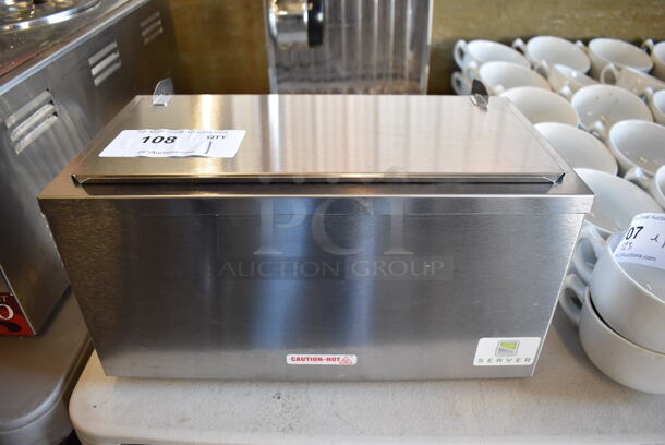Server DI-2 Stainless Steel Commercial Countertop Double Cone Dip Warmer. 120 Volts, 1 Phase. 15x9x8. Tested and Working!