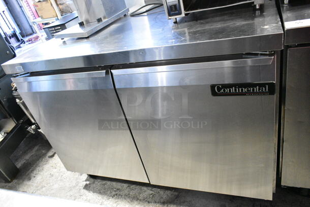 Continental SW48 Stainless Steel Commercial 2 Door Undercounter Cooler on Commercial Casters. 115 Volts, 1 Phase. Tested and Working! - Image 2 of 7