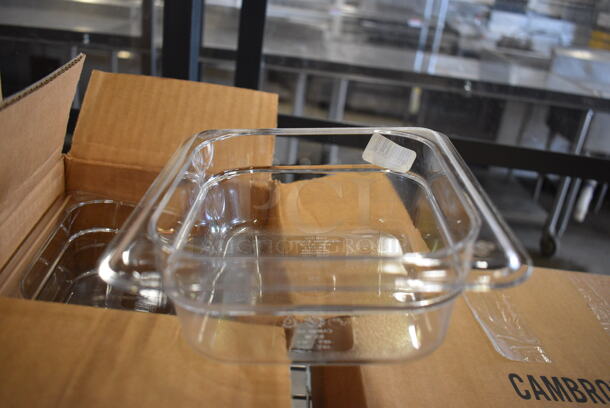 ALL ONE MONEY! Lot of 6 Cambro Clear Poly 1/6 Size Drop In Bins! 1/6x2 - Image 1 of 4