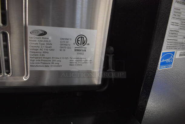 BRAND NEW SCRATCH AND DENT! Whynter ICM-200LS Stainless Steel Commercial Countertop Ice Cream Maker. 110-120 Volts, 1 Phase. 18x17x27. Tested and Working! - Image 7 of 7