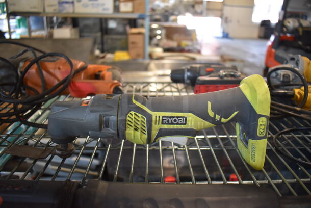 ALL ONE MONEY! Tier Lot of Various Tools Including Rigid R3001 Saw, Rigid R860052 Drill, Rigid Battery Charger, Ramset MasterShot Fastener, Ryobi P246 Series D Multi Tool, DeWalt DW9099 Drill, DeWalt Battery and Charger, DeWalt DWE4011 Angle Grinder, DeWalt D28402 Angle Grinder. - Image 9 of 12