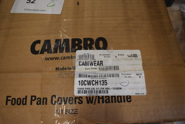 ALL ONE MONEY! Lot of 6 BRAND NEW IN BOX! Cambro Clear Poly Full Size Drop In Bin Lids - Image 3 of 3