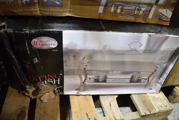 PALLET LOT of 25 BRAND NEW! Items/Boxes Including Stainless Steel Chafing Dish Dome Covers, Springform Pans, 4 Various Winco Chafers, Winco MPB-36 Mop Bucket, Winco TBH-18 18" Table Number Holders. 25 Times Your Bid! - Image 5 of 12