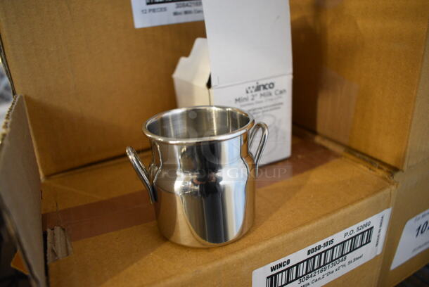 6 BRAND NEW! Boxes of 12 Winco DDSD-101S Stainless Steel Mini 2" Milk Cans. Total of 72. 2.75x2x2. 6 Times Your Bid! - Image 3 of 4