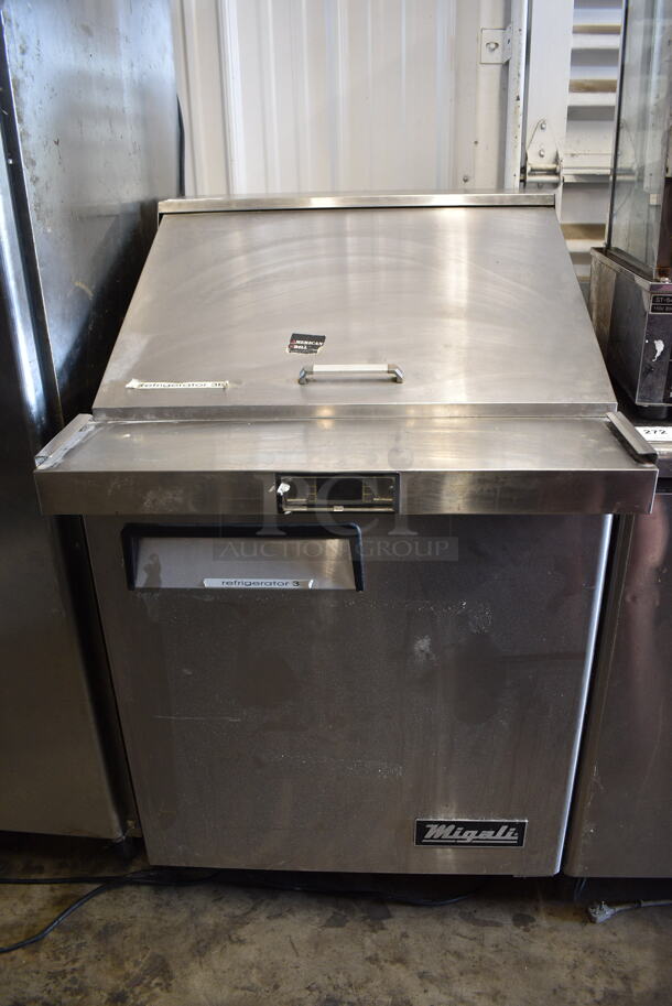 2018 Migali C-SP27-12BT-HC Stainless Steel Commercial Sandwich Salad Prep Table Bain Marie Mega Top. 115 Volts, 1 Phase. Cannot Test Due To Cut Power Cord - Image 1 of 5