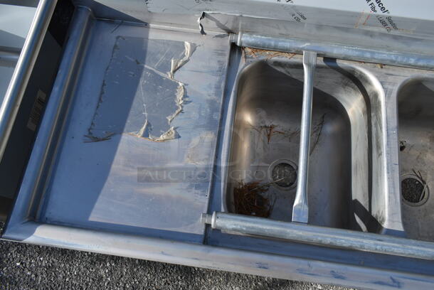 BRAND NEW SCRATCH AND DENT! Eagle 414-16-3-18 Three 16" Bowl Stainless Steel Commercial Compartment Sink with Two 18" Drainboards - Image 3 of 6