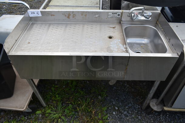 Krowne Stainless Steel Commercial Single Bay Sink w/ Left Side Drain Board, Faucet and Handles. Bay 10x14. Drain Board 30x16 - Image 1 of 6