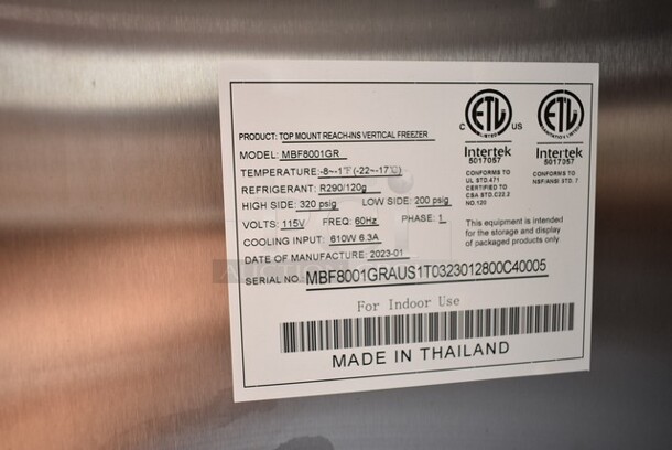 2023 Atosa MBF8001GR Stainless Steel Commercial Single Door Reach In Freezer w/ Poly Coated Racks on Commercial Casters. 115 Volts, 1 Phase. Tested and Working! - Image 4 of 4
