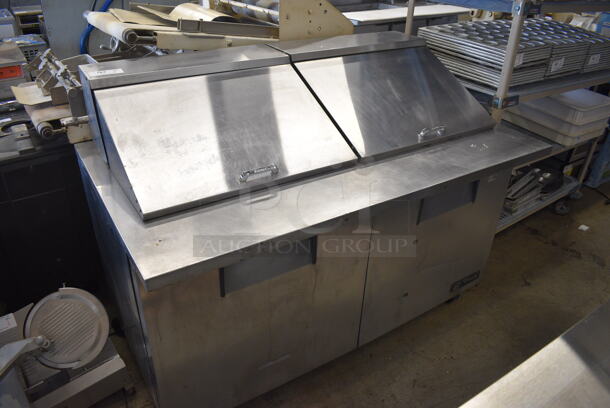 2011 True TSSU-60-24M-B-ST Stainless Steel Commercial Sandwich Salad Prep Table Bain Marie Mega Top on Commercial Casters. 115 Volts, 1 Phase. 61x34x48. Tested and Working!