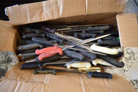 75 SHARPENED Stainless Steel Knives Including Fillet Knives. 75 Times Your Bid!