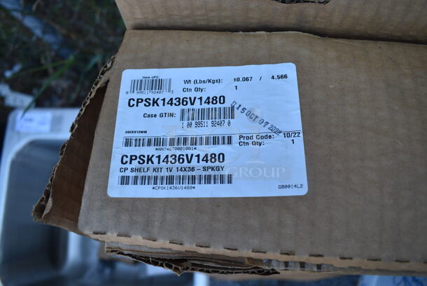 3 BRAND NEW! Cambro CPSK1436V1480 Camshelving® Premium Polymer Louvered Shelf Plate Kit - 14" x 36", Speckled Gray. 3 Times Your Bid!  - Image 4 of 6