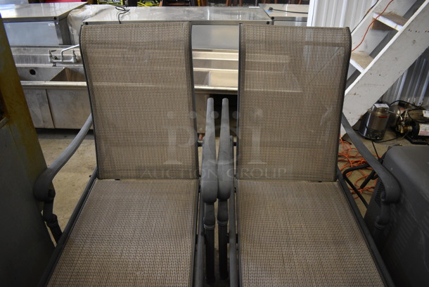 2 Gray Chaise Patio Chairs w/ Arm Rests. 28x64x43. 2 Times Your Bid! - Image 3 of 4